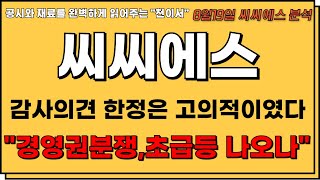 [씨씨에스 주가전망]💥감사의견 한정은 정대표측에서 고의적으로 만들었다. \