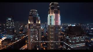 Aerial Night View of Tianjin City, China  中国 天津航拍夜景