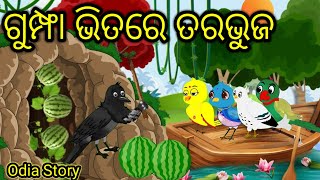 ଗୁମ୍ଫା ଭିତରେ ବଡ଼ ତରଭୁଜ|Gumfa Bhitare Bada ତରଭୁଜ🍉🍈Tuni Chidiyan|Tiki Chadhei Gapa|Moral Stories|Gapa|