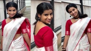 Sivaangi Hot Complications | Sivaangi Cute Close Up | Reels Saree Tiktok