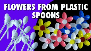 BEAUTIFUL FLOWERS WITH 5 PETALS | DIY Plastic Spoon Craft