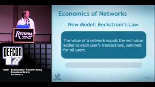 DEF CON 17 - Rod Beckstrom - Beckstroms Law A Model for Valuing Networks and Security