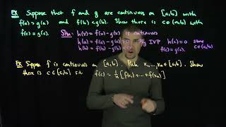 Proofs Using the Intermediate Value Theorem