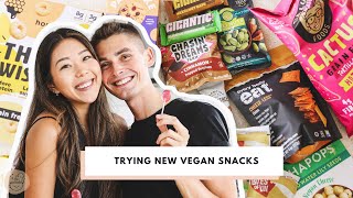 Trying NEW Vegan Snacks! | Cactus Chips, Brave Robot Ice Cream, Vegan Candy & More
