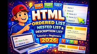 HTML Ordered Nested Description lists | HTML Tutorial For Beginners 2026