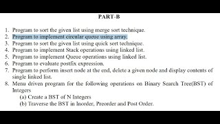II SEM BCA DS Ex B2 - Program to implement circular queue using array.