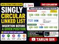 Singly Circular Linked List Insertion Before a Given Position in Java | Data Structures Using Java