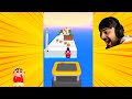 shinchan and nobita play noob vs pro vs hacker in fat food run 3d 🤣🤣 funny game