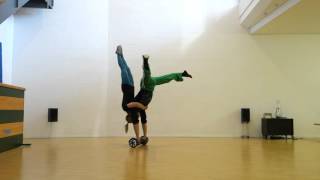 Hoverboard tricks: Double handstand on hoverboard