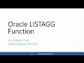 Oracle LISTAGG Function