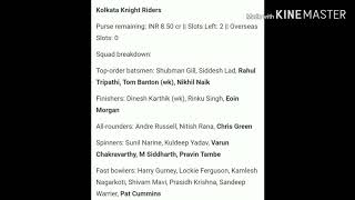 Ipl 2020 full squad after auction