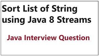 Sort list of string using java 8 streams