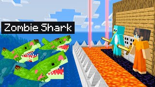 ZOMBIE SHARKS vs SAFEST SECURITY HOUSE in Minecraft