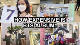 🇰🇷NEW HAIR + BTS ALBUM SHOPPING| vlog HOW EXPENSIVE IS BTS ALBUM