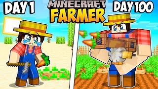 I Survived 100 Days as a FARMER in Minecraft