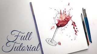 Wine Painting Tutorial - Watercolor Painting Tutorial For Beginners