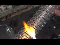 process of making various glass laboratory equipment. korean glass blowing master