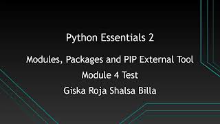 Python Essential 2 Test Module 4