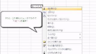 セルをコピーする　「エクセル2007(Excel2007)動画解説」