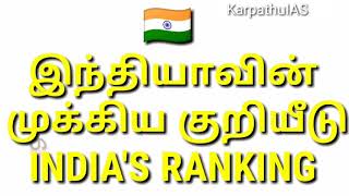 இந்தியாவின் முக்கிய குறியீடு(Ranking)