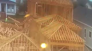 Hurricane Delta: Homes under construction collapse in Galveston