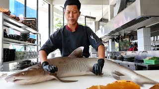 Vietnam sokak yemekleri - Dev Köpekbalığı Balık Külçeleri deniz ürünleri Vietnam