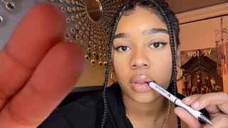 ASMR- Pen Nibbling + Inaudible Whispering 😴💓 (MOUTH SOUNDS + FACE TOUCHING \u0026 HAND MOVEMENTS) ✨