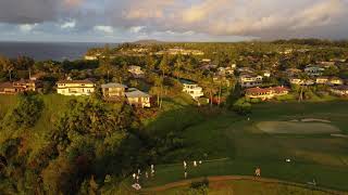 Makai Golf Course at sunset, Princeville, Kauai, Hawaii