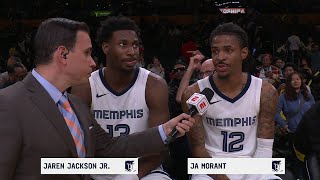 Ja Morant \u0026 Jaren Jackson Jr. talk BIG WIN vs Lakers, Postgame Interview 🎤