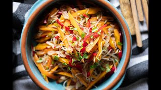 Easy \u0026 Healthy Summer Salad Recipe, Spicy Vermicelli Noodle Carrot Salad Recipe, Uyghur Food