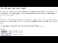 Advanced CSS Tutorial  |  Max and Min / Heights and Widths