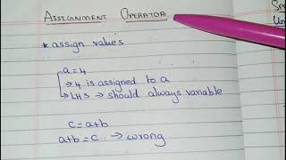 Assignment Operators in C Programming: Operators - Part 5 with Examples | Tamil Tutorial