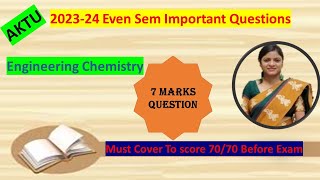 7 marks question | Chemistry important questions | AKTU | 8 Aug'24