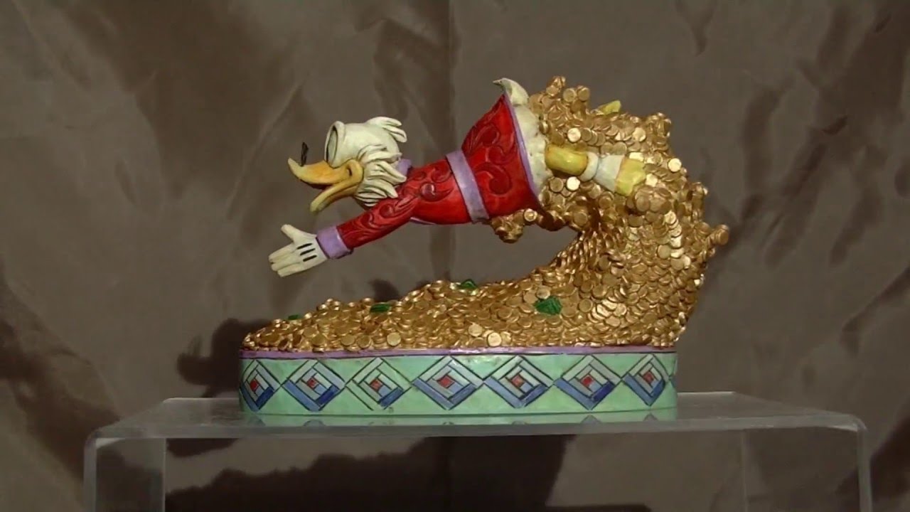 Disney Scrooge McDuck Treasure Dive Statue - YouTube