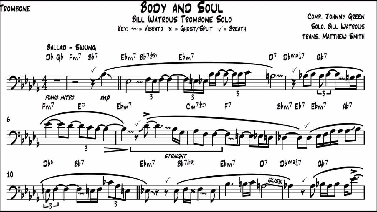 Jazz Trombone Solo Sheet Music Reading Jazz Trombone From Jacques