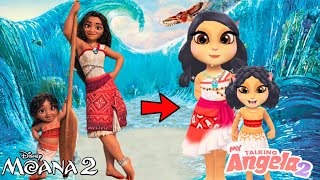 Moana And Simea Dress Designing In My Talking Angela 2 || New Update Cosplay