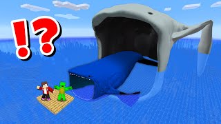 JJ and Mikey in The BLOOP MONSTER vs SEA EATER CHALLENGE in Minecraft / Maizen Minecraft