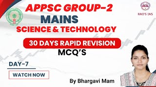 APPSC Group-2 Mains 30 Days Rapid Revision| Science And Technology ,Environment Important MCQS#Day-7