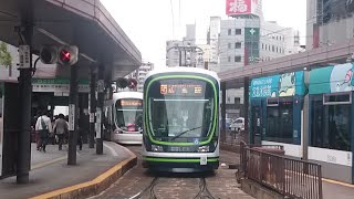 広島電鉄1000形1004号『GREENMOVERLEX』5号線広島駅行き 広島駅にて