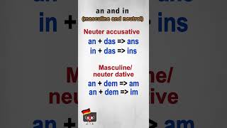 an and in can be combined with the (masculine and neutral) articles#germany #deutschlernen -