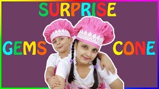 GEMS SURPRISE CONE | जेम्स का चॉकलेट कोन Kids Cooking Without Fire Craft | Aayu and Pihu Show