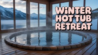 Luxury Mountain Hotel Jacuzzi in Falling Snow | Warm Water Sounds for Deep Sleep & Relaxation ASMR