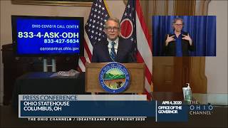 Ohio Governor Mike DeWine - COVID-19 Update | April 4, 2020