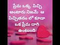 short ప్రేమ ఒక పిచ్చి అంటారు love emotion motivation inspiring lines and quotations