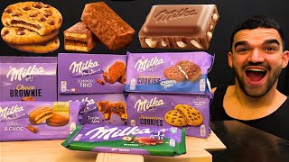 ASMR MUKBANG CHOCOLATE MILKA BARS, OREO MILKA, MILKA COOKIES, SWEET FOOD, EATING SOUNDS