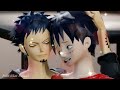 mmd one piece law x luffy lawlu pet the good boy