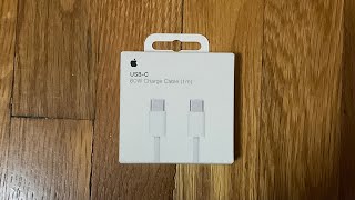 Apple USB-C 60W Charge Cable (1m) unboxing