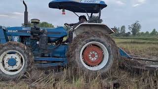 จัดจ้านจริงๆรถไถ Ford 6610 สองเพลาไถนาปลูกอ้อยผานเจ็ดท่อลั่นนา tractor