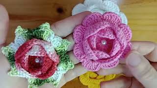 Rosa tejida a crochet / ganchillo FACIL paso a paso en español