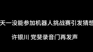 王天一没能参加机器人挑战赛引发猜想  许银川党斐录音门再发声